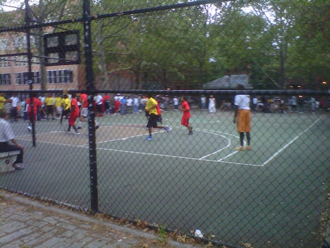 Outdoor basketball games are somehow a quintessential NY summer
